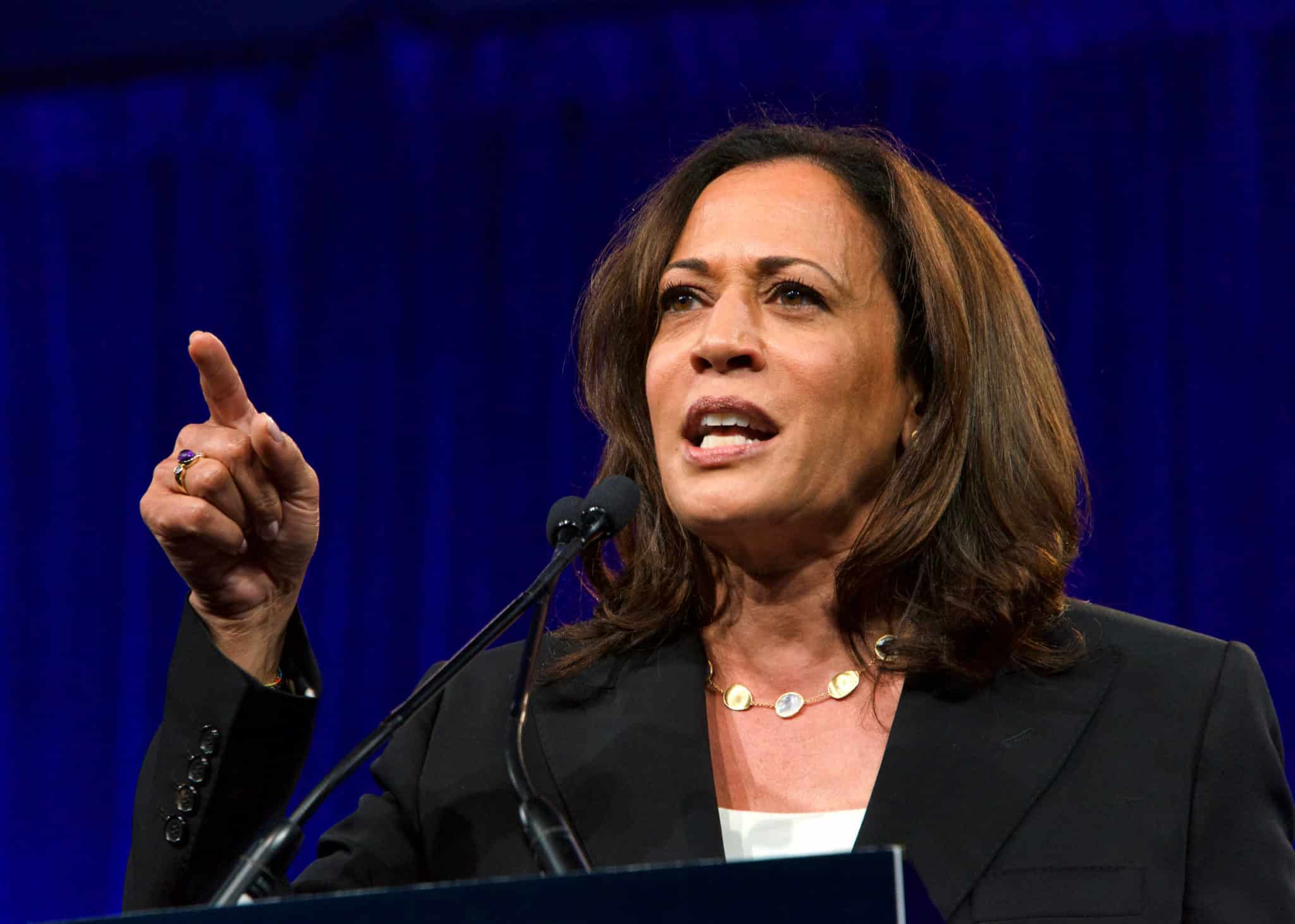 Kamala Harris speaking at the Democratic National Convention