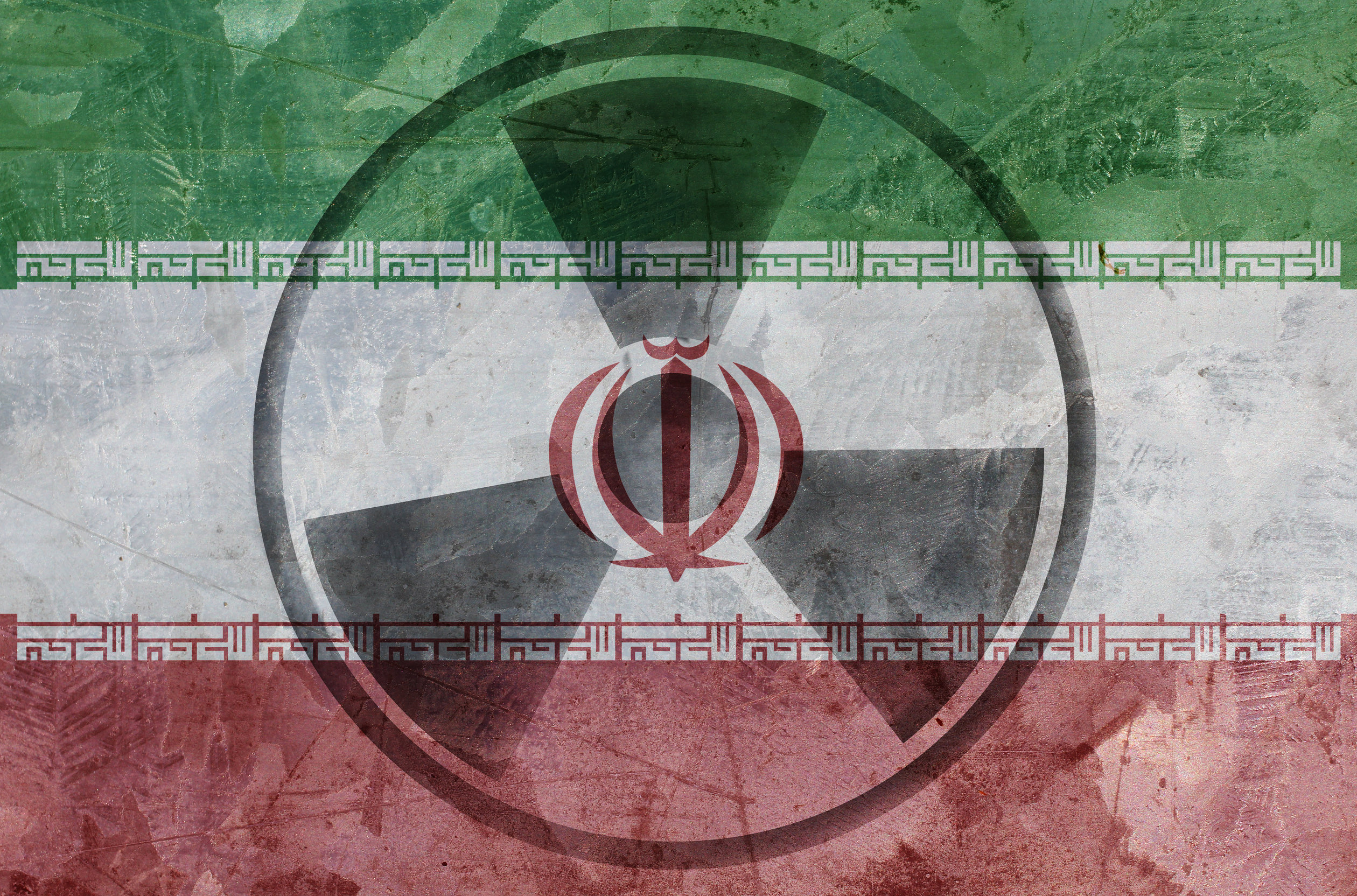 Iranian flag and radiation sign Middle East Conflict image