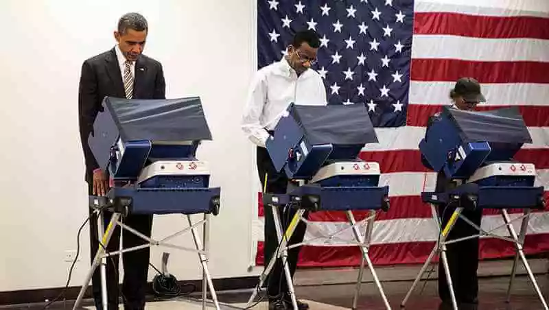 President Obama voting