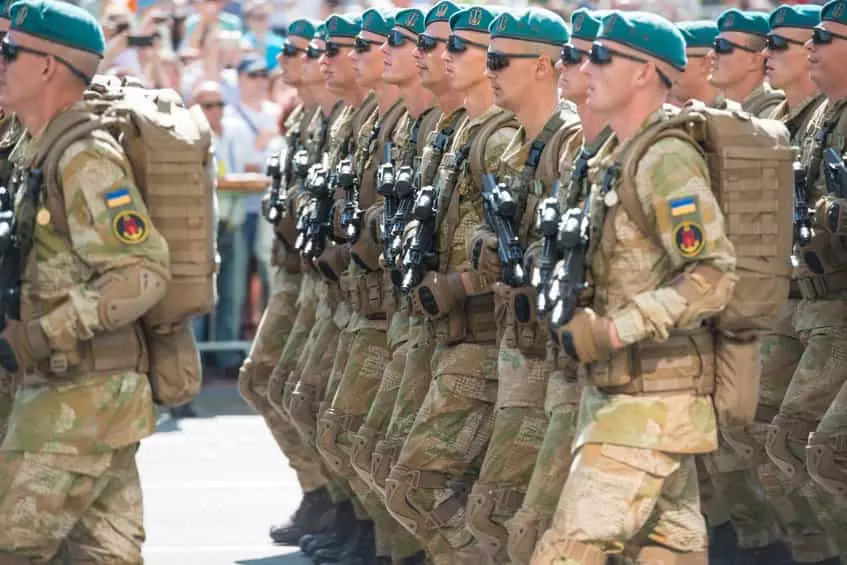 Ukrainian Troops marching