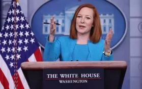 jen psaki podium