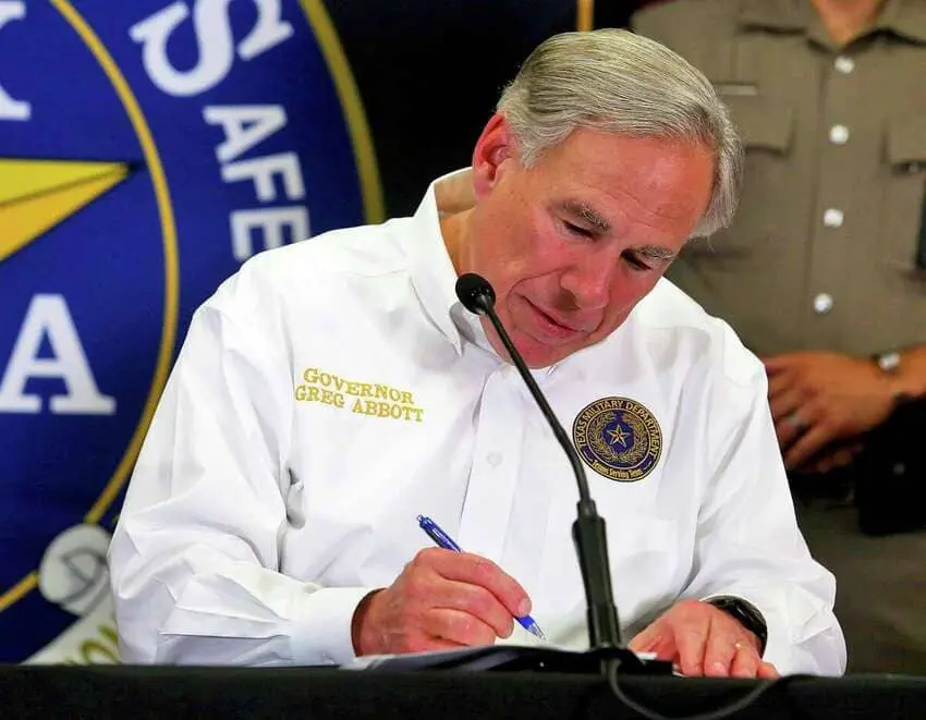 Greg Abbott signing executive order